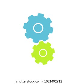 Settings icon with additional gears icon, vector illustration.