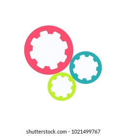 Settings icon with additional gears icon, vector illustration.