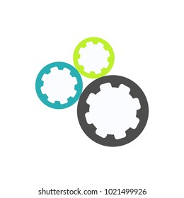 Settings icon with additional gears icon, vector illustration.