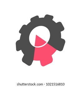 Settings icon with additional gears icon, vector illustration.