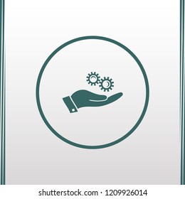 Settings icon with additional gears icon, vector illustration.