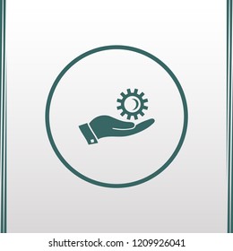 Settings icon with additional gears icon, vector illustration.