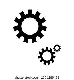 Settings icon with additional gears icon, vector illustration.