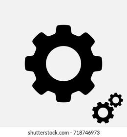 Icono de configuración con icono de engranajes adicionales, ilustración vectorial.