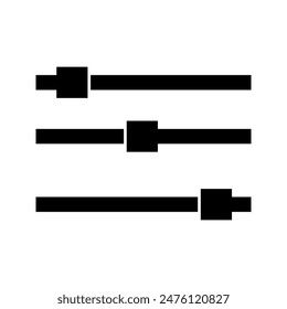 settings icon. adjusting icon. flat, simple, outline, black