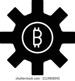 Settings Icon. Bitcoin and Cryptocurrency Sign and Symbol.