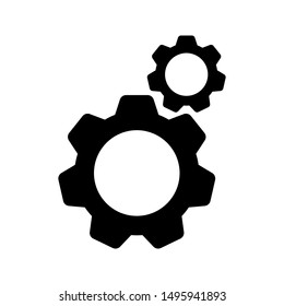 Settings icon. Black gears. Functions symbol . icon vector illustration on white background