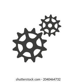 Icono de configuración. Engranajes negros. Símbolo de funciones. Ilustración vectorial de las ruedas de cog