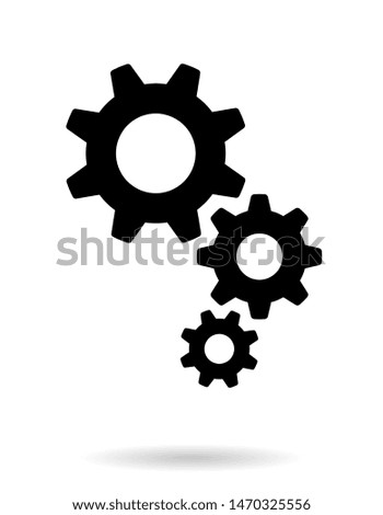 Settings icon. Black gears. Functions symbol