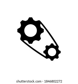 Settings icon. Black gears. Update system. Vector EPS 10. Isolated on white background