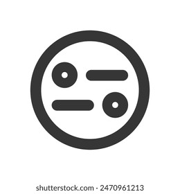 settings icon with black theme. elegant circles strips and dots