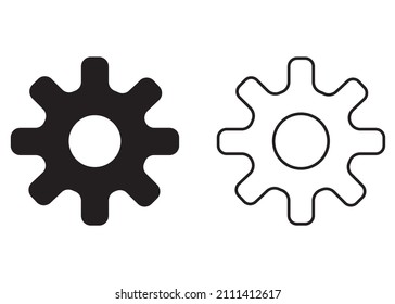 Settings icon, black and white .