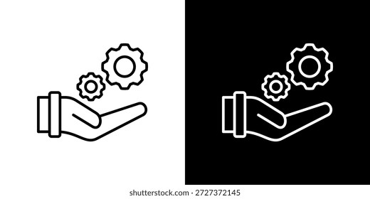 Icono de Configuraciones contorno blanco y negro.