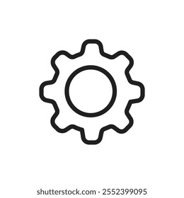 Settings icon black and white vector outline sign