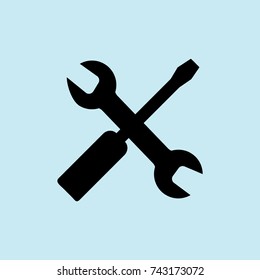 settings icon, blue background