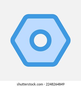 Icono de configuración de estilo azul sobre multimedia, uso para presentación de aplicaciones móviles del sitio web