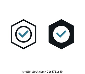 Icono de configuración con marca de verificación. Ilustración del vector