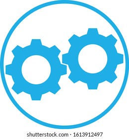 Settings icon with a circle, vector illustration.