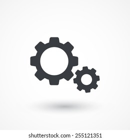 Settings icon. Cogwheel, gear button. Flat style design
