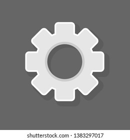 Settings icon - Cogwheel gear mechanism vector settings vector icon. Help options account concept. Trendy Flat style for graphic design, logo, Web site, social media, UI, mobile app.