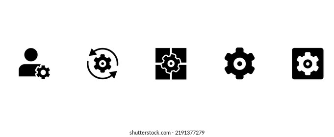 settings icon in different style vector illustration. two colored and black settings vector icons designed in filled, outline, line and stroke style can be used for web, mobile, ui
