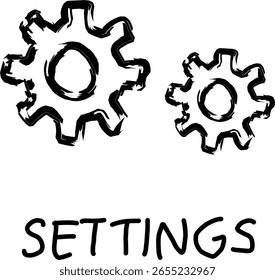 Einstellungen Symbol im Doodle-Stil