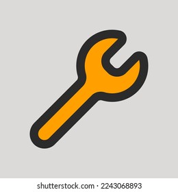 Settings icon in filled line style about user interface, use for website mobile app presentation