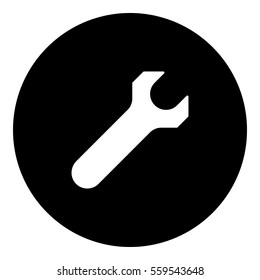 Settings icon - Flat design, glyph style icon - Filled circle black