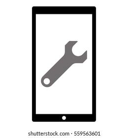 Settings icon - Flat design, glyph style icon - Colored enclosed in a phone
