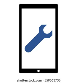 Settings icon - Flat design, glyph style icon - Colored enclosed in a phone