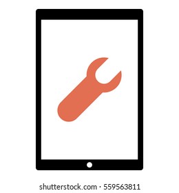 Settings icon - Flat design, glyph style icon - Colored enclosed in a tablet