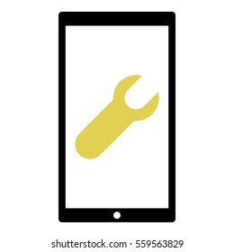 Settings icon - Flat design, glyph style icon - Colored enclosed in a phone