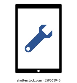 Settings icon - Flat design, glyph style icon - Colored enclosed in a tablet