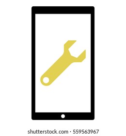 Settings icon - Flat design, glyph style icon - Colored enclosed in a phone