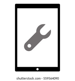 Settings icon - Flat design, glyph style icon - Colored enclosed in a tablet