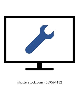Settings icon - Flat design, glyph style icon - Colored enclosed in a screen