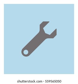 Settings icon - Flat design, glyph style icon - Blue square colored