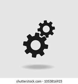 Settings icon. Flat icon. Gear wheel icon. Vector