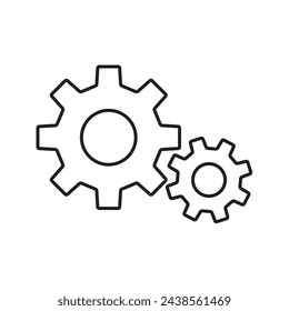 Settings icon flat liner illustration on white background..eps
