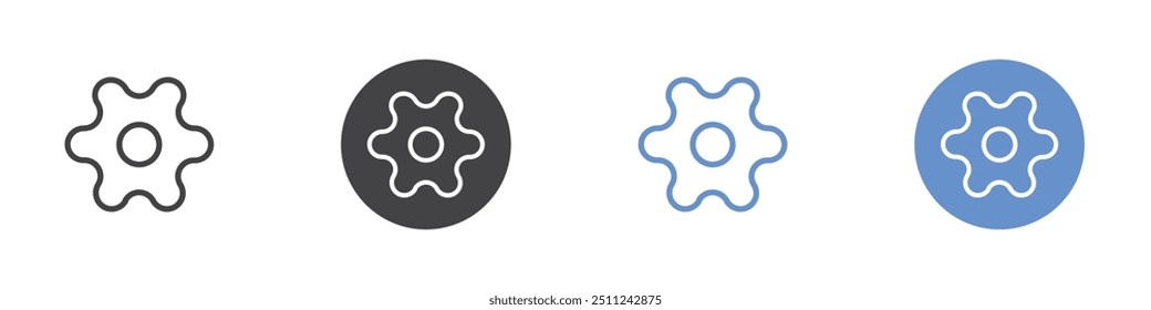 Settings icon Flat set in black and white color
