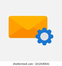 Settings icon in flat style about email, use for website mobile app presentation