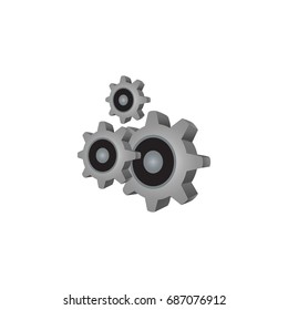 Settings icon in flat style isolated vector illustration on white transparent background