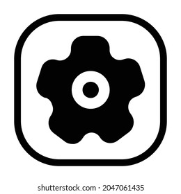 settings Icon. Flat style rounded rectangle isolated on white background. Vector illustration