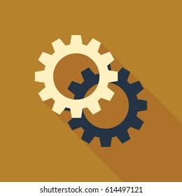 Settings icon in flat style for web, infographics and creative design
