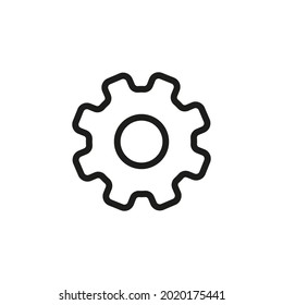 Settings icon in the form of a cogwheel for ui social media, mobile app. Vector illustration.