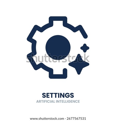 Settings icon. gear, configuration, tools, options, adjustment, control, preferences, system, interface. Vector Icon Illustration