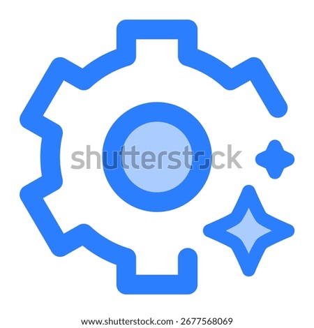 Settings icon. gear, configuration, tools, options, adjustment, control, preferences, system, interface. Vector Icon Illustration
