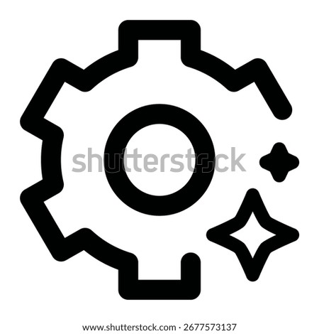 Settings icon. gear, configuration, tools, options, adjustment, control, preferences, system, interface. Vector Icon Illustration