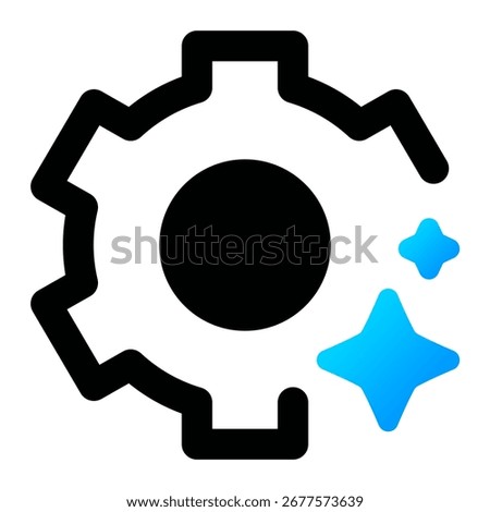 Settings icon. gear, configuration, tools, options, adjustment, control, preferences, system, interface. Vector Icon Illustration