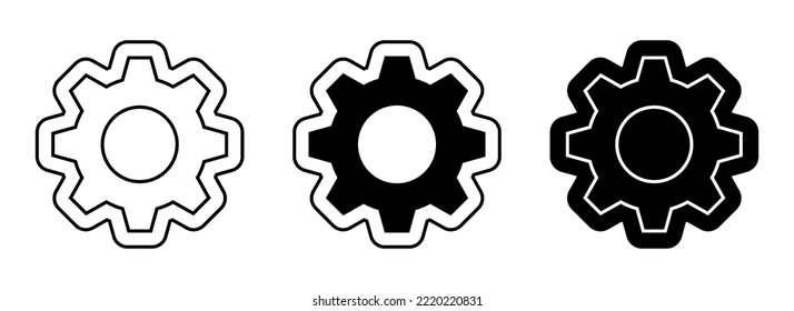 settings icon. gear, line icon, solid, sticker